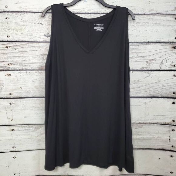 Lane Bryant 18/20 Black V-Neck Top - Picture 1 of 5